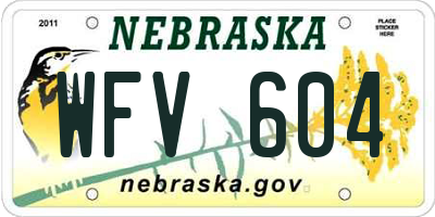 NE license plate WFV604