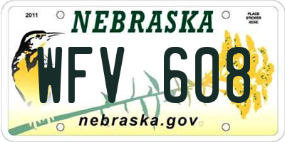 NE license plate WFV608