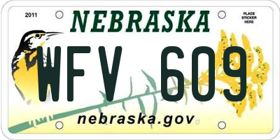 NE license plate WFV609
