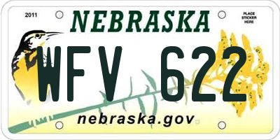 NE license plate WFV622
