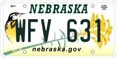 NE license plate WFV631