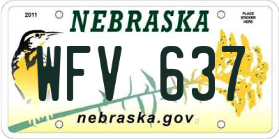 NE license plate WFV637