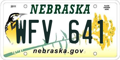 NE license plate WFV641