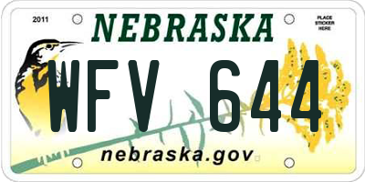 NE license plate WFV644