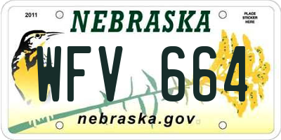 NE license plate WFV664
