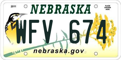 NE license plate WFV674