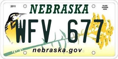 NE license plate WFV677