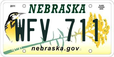 NE license plate WFV711
