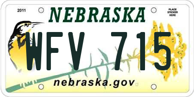 NE license plate WFV715