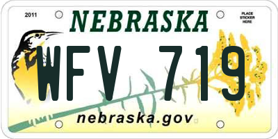 NE license plate WFV719