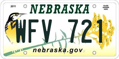 NE license plate WFV721