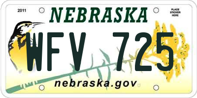 NE license plate WFV725