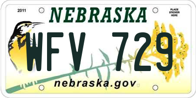 NE license plate WFV729