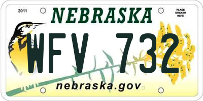NE license plate WFV732