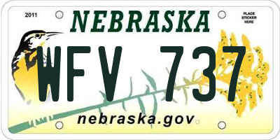 NE license plate WFV737