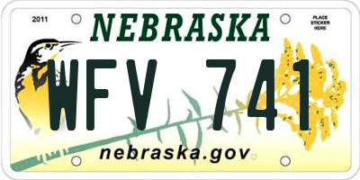 NE license plate WFV741