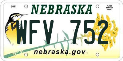 NE license plate WFV752