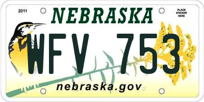 NE license plate WFV753