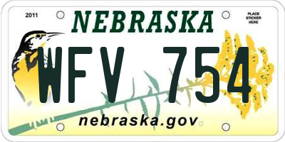 NE license plate WFV754