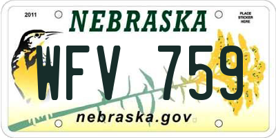 NE license plate WFV759