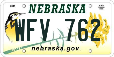 NE license plate WFV762