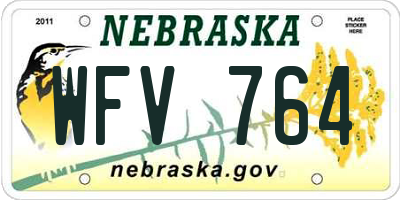NE license plate WFV764