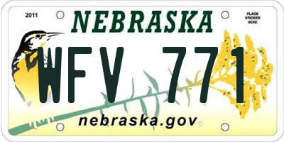 NE license plate WFV771