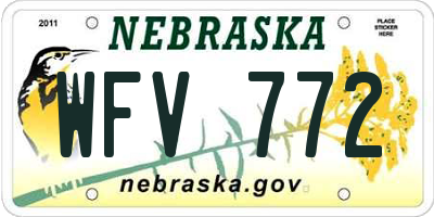 NE license plate WFV772