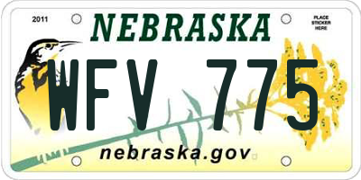 NE license plate WFV775