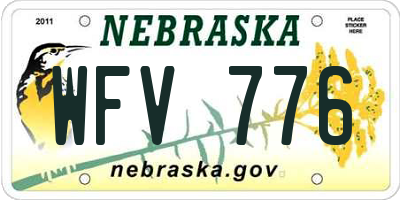 NE license plate WFV776