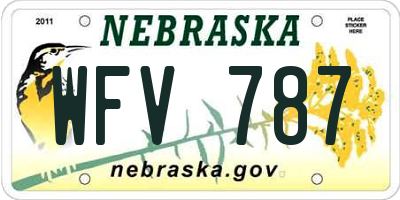 NE license plate WFV787