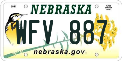 NE license plate WFV887