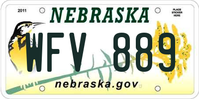 NE license plate WFV889