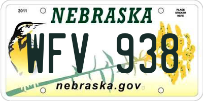 NE license plate WFV938