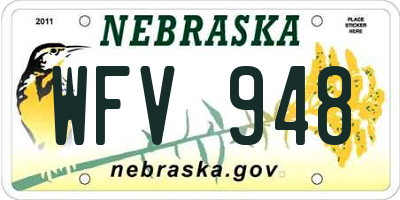 NE license plate WFV948