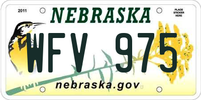 NE license plate WFV975