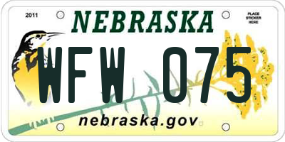 NE license plate WFW075