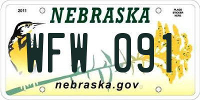 NE license plate WFW091