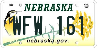 NE license plate WFW161