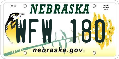 NE license plate WFW180
