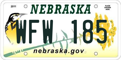 NE license plate WFW185