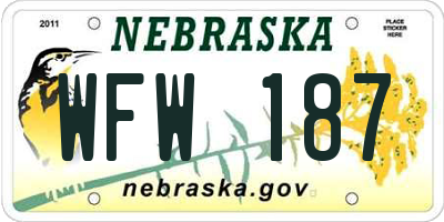 NE license plate WFW187