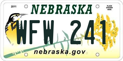 NE license plate WFW241