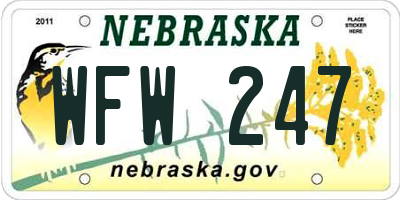 NE license plate WFW247