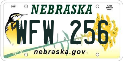 NE license plate WFW256