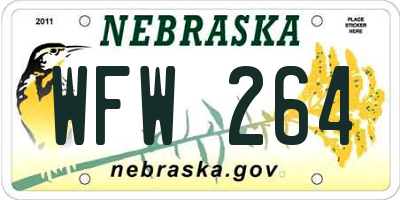NE license plate WFW264
