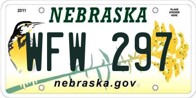 NE license plate WFW297
