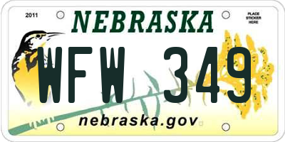NE license plate WFW349