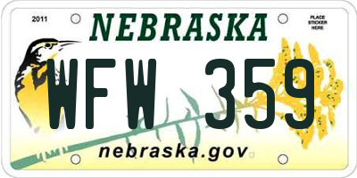 NE license plate WFW359