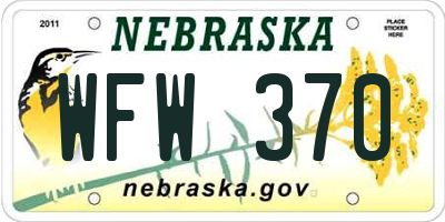 NE license plate WFW370